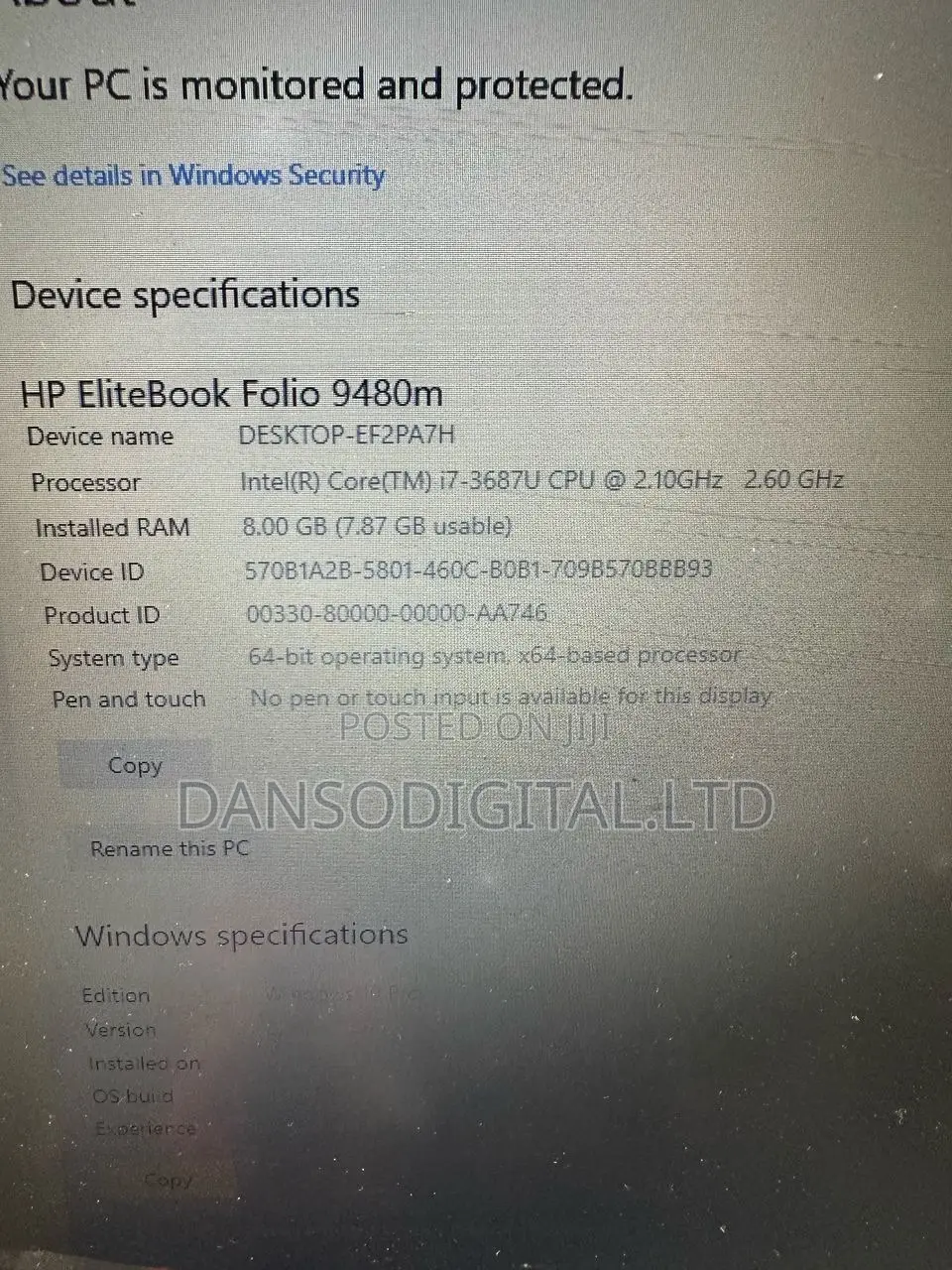 Laptop HP EliteBook Folio 8GB Intel Core I5 SSD 250GB