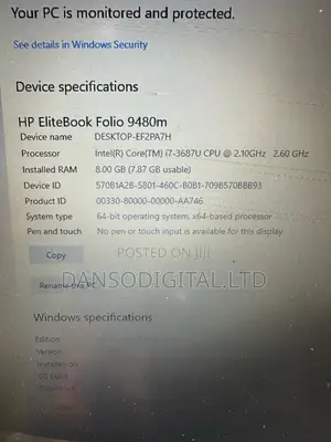 Laptop HP EliteBook Folio 8GB Intel Core I5 SSD 250GB