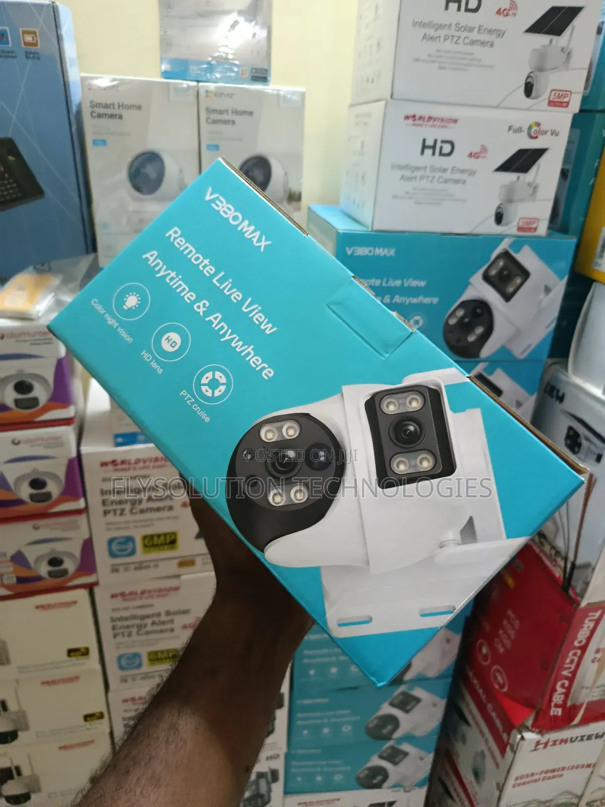 V380 Max Dual Lens 4g Solar Powered Camera