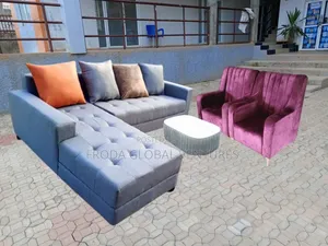 Quality Couch of L-Shape Sofa and 2 Single Chairs With Table.