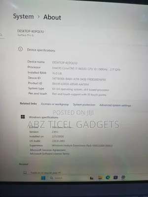 Laptop Microsoft Surface Pro 6 16GB Intel Core I7 SSD 1T