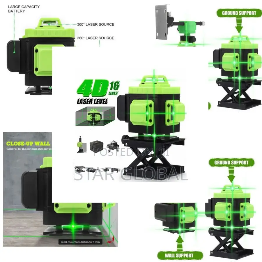 Flawless Accuracy, Every Time: 16lines 4d Green Laser Self Leveling