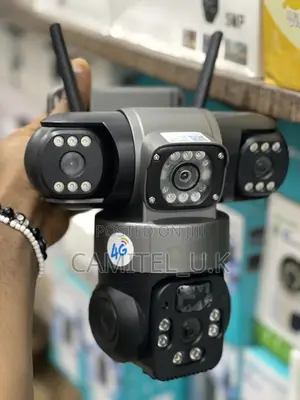 4g V380 Pro 3-Lens Solar Security Camera