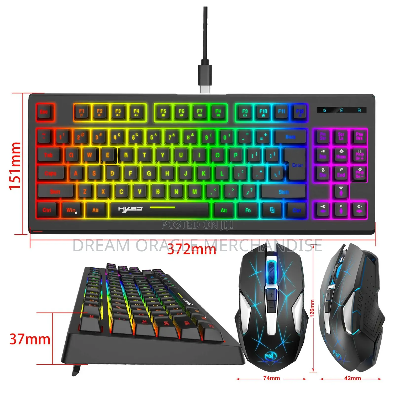 Wireless RGB Gaming Keyboard Mouse