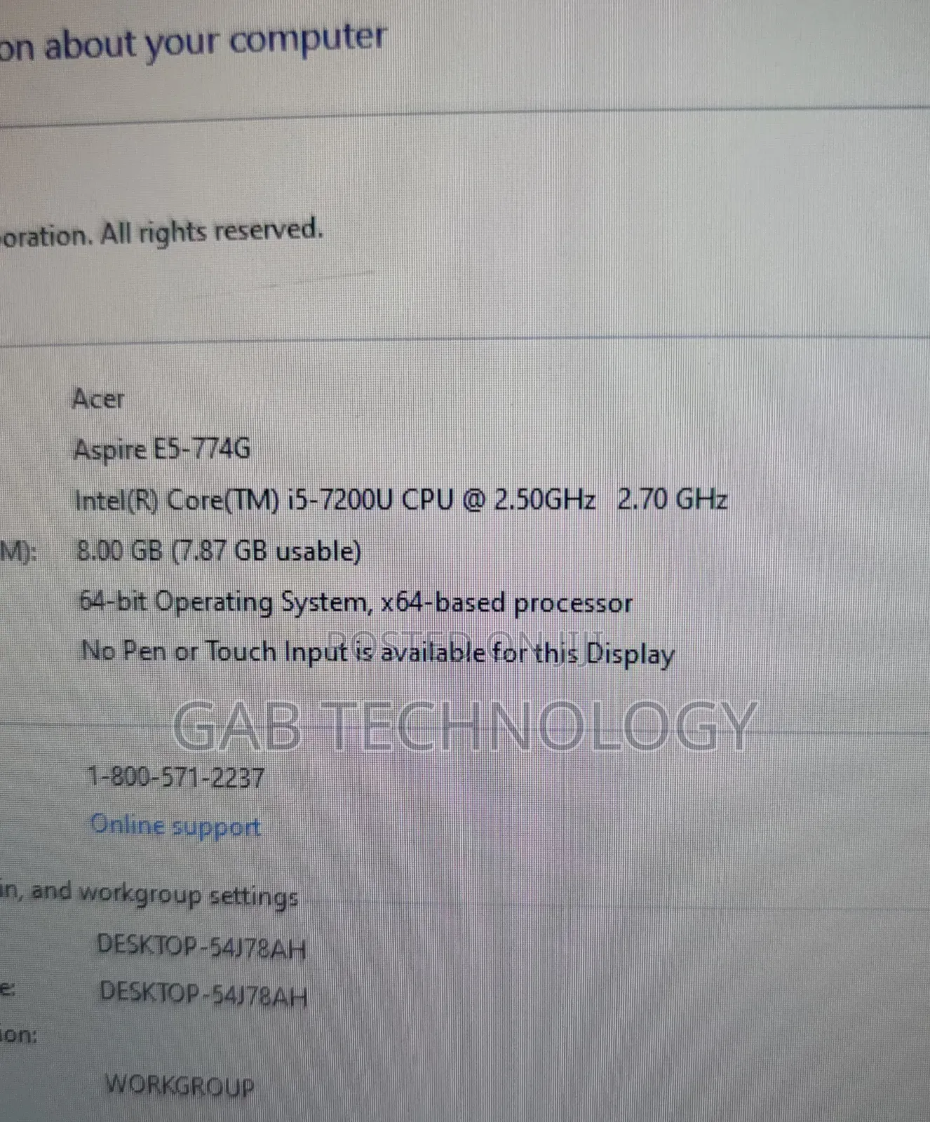 Laptop Acer Aspire E5-774 8GB Intel Core I5 HDD+SSD 1T