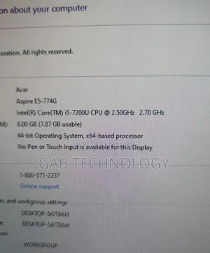 Laptop Acer Aspire E5-774 8GB Intel Core I5 HDD+SSD 1T