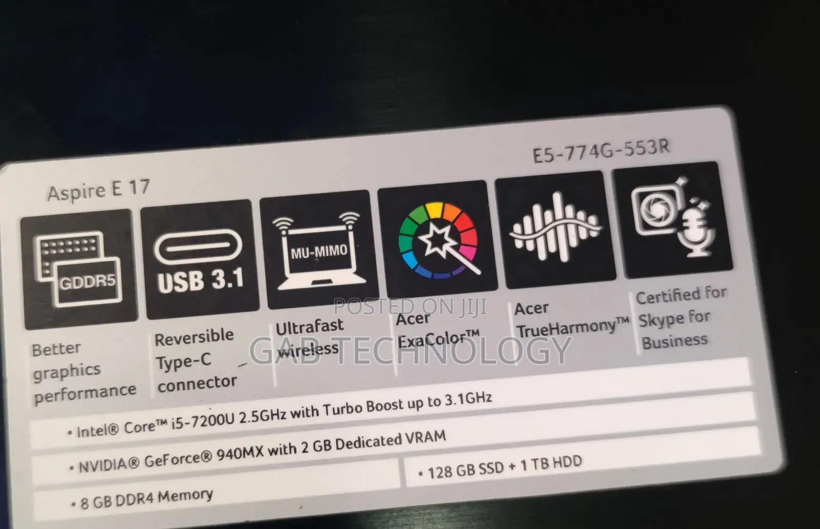 Laptop Acer Aspire E5-774 8GB Intel Core I5 HDD+SSD 1T