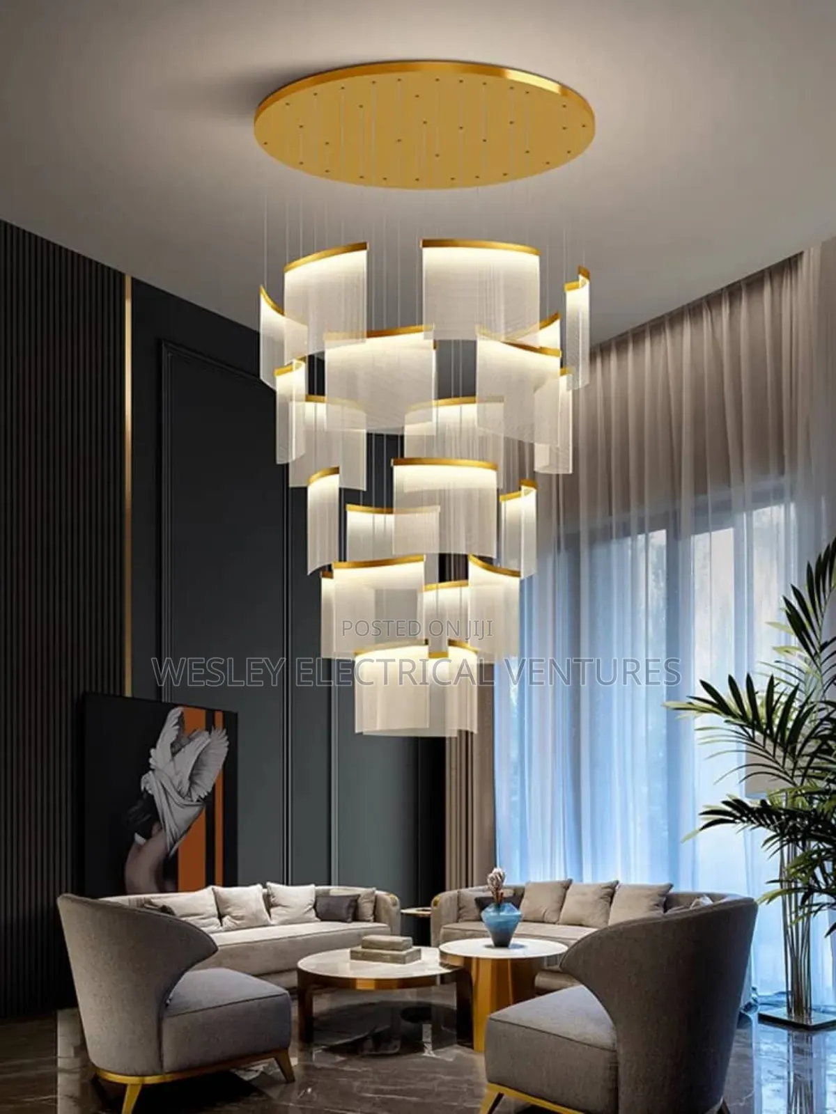 Led Dropping Long Chandelier
