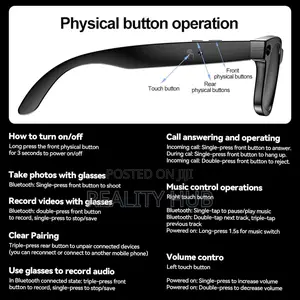 Ai Smart Glasses With Camera, Bluetooth Speaker