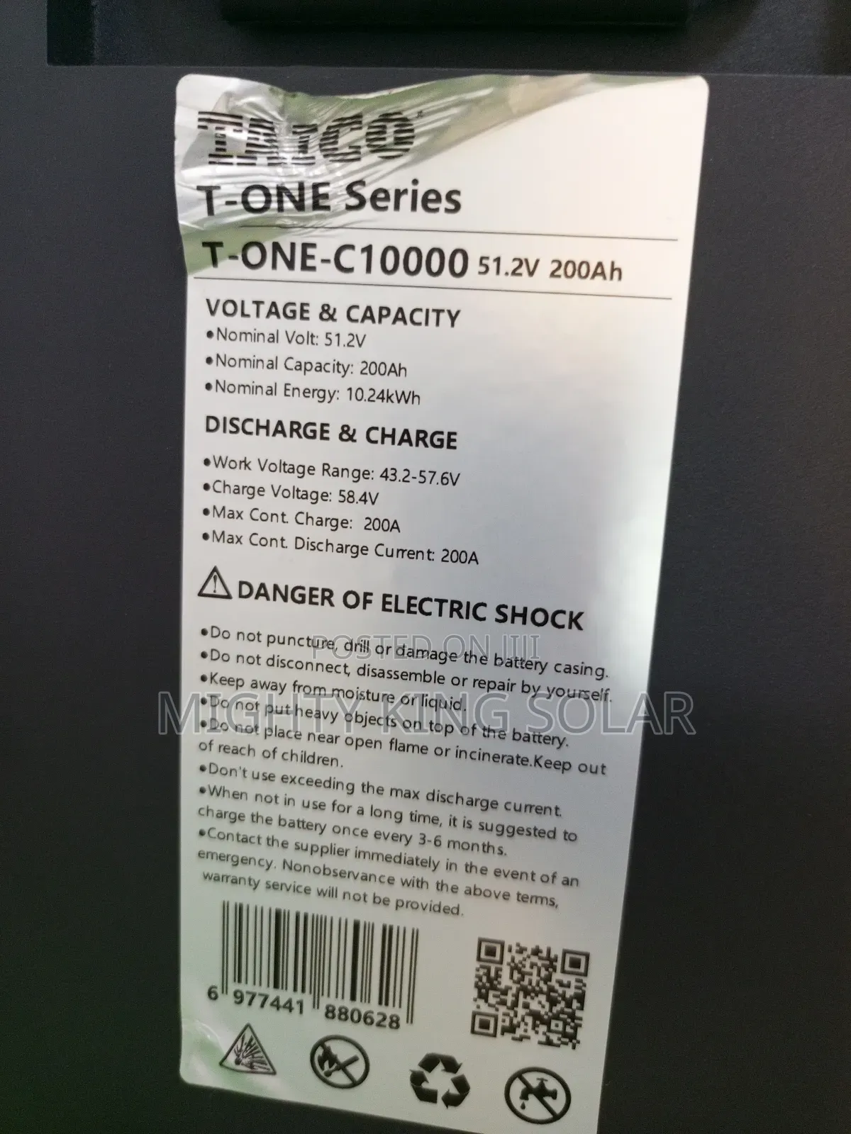 10kwh Talco Lithium Iron Battery