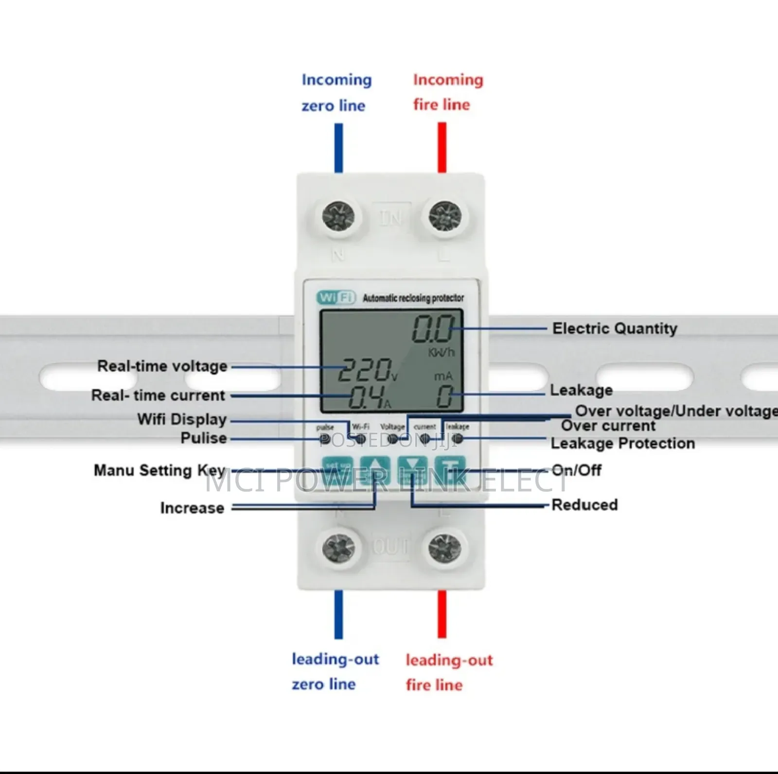 Wifi Energy Meter Protector Switch, Tuya App Controlled