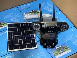 Triple Lens 4g Solar Cctv Camera, Sim Card O-kam App