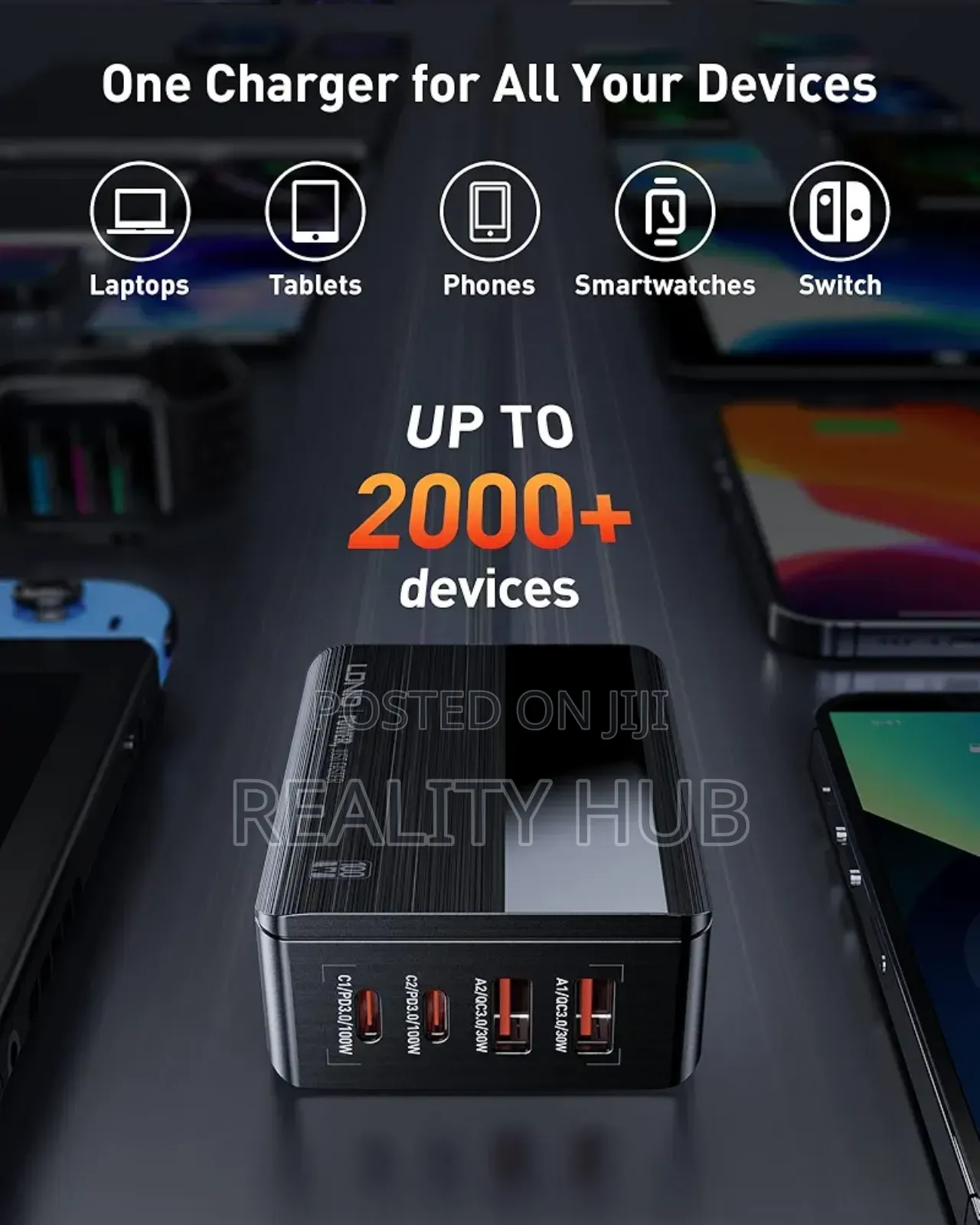 USB C Charger, Spigen 120W [GaN III] 4-Port USB C Charging Station