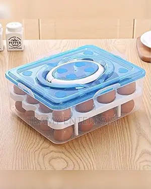 32 Capacity Transparent Egg Storage Box With Cover