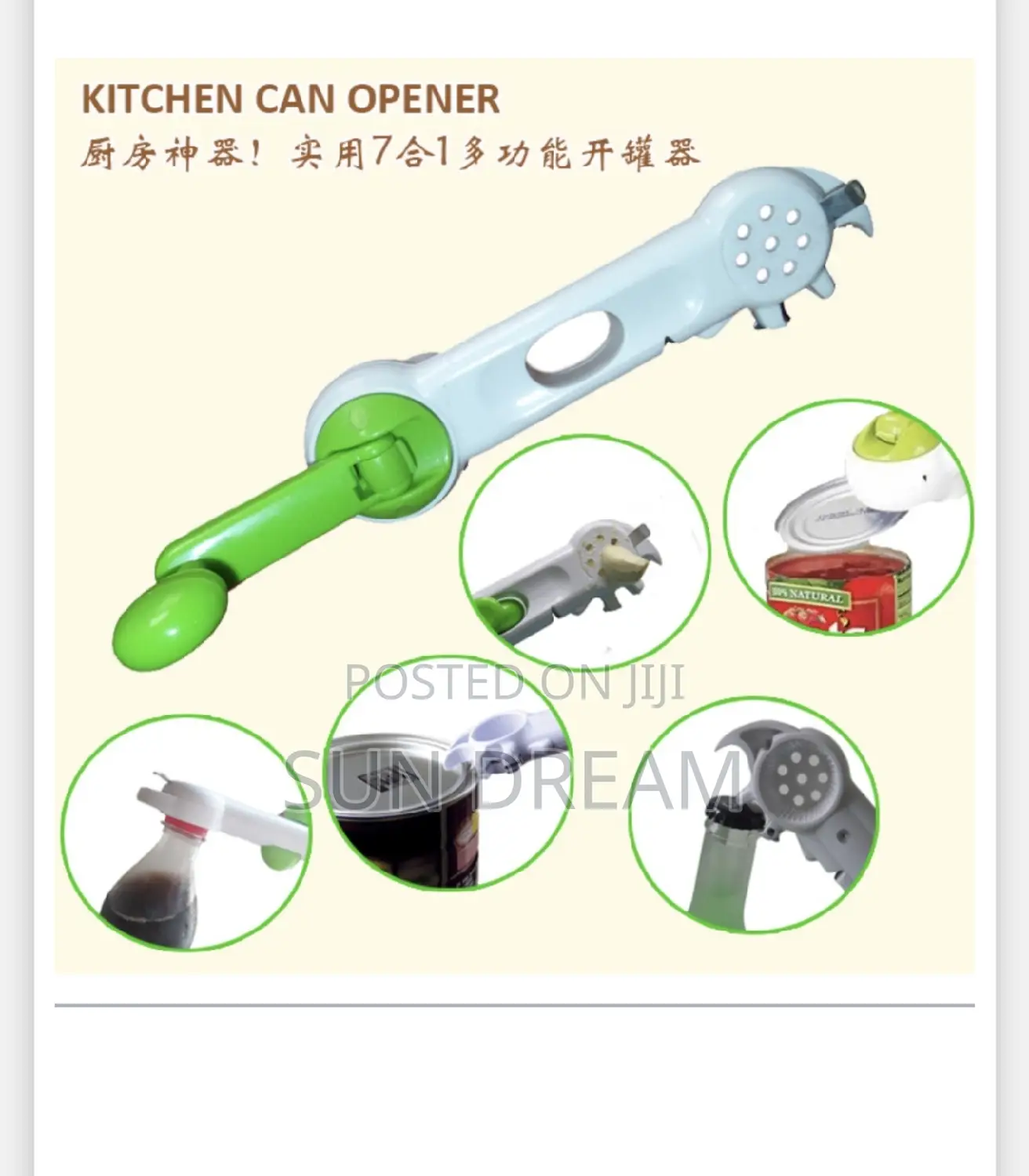 7 In One Kitchen Tools Can Opener Bottle Opener