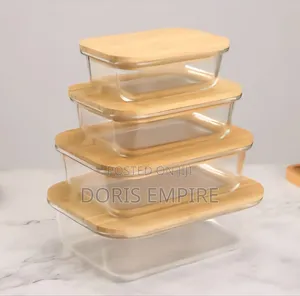 4 Piece Borosilicate Glass Fresh Keeping Container