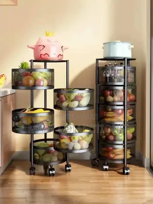Circular Stainless Steel Rotating Shelf Rack– Multilayer Storage Rack