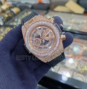 Quality Luxury Hublot Geneva Ice Bezel Stones Automatic Movement