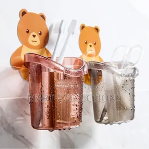 Toothbrush Holder Adhesive Cute Bear Storage Rack