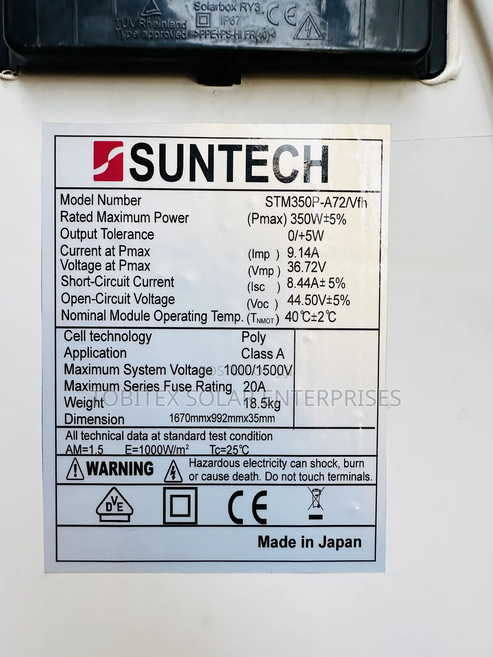 350w Suntech Solar Panels Poly