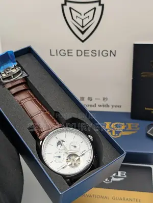 High Quality Luxury Lige Design Leather Wristwatch