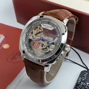 Automatic Engine Luxury Patek Philippe Leather Wristwatch