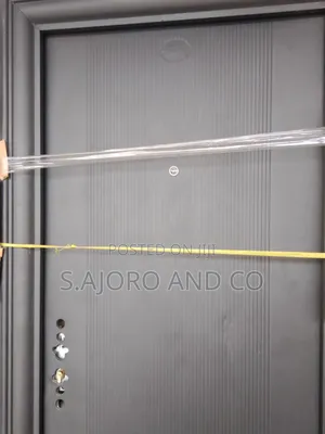 3ft by 7ft Harmony Black/Gray Security Line Design Door