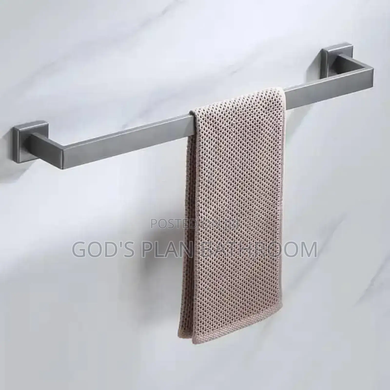 Grey Single Towel Rail 60cm
