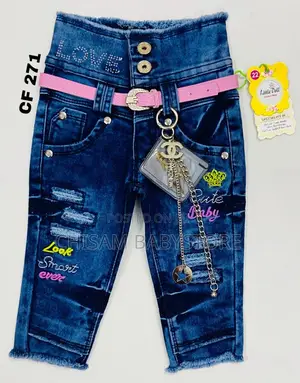Girls High Waist Jean With Belt