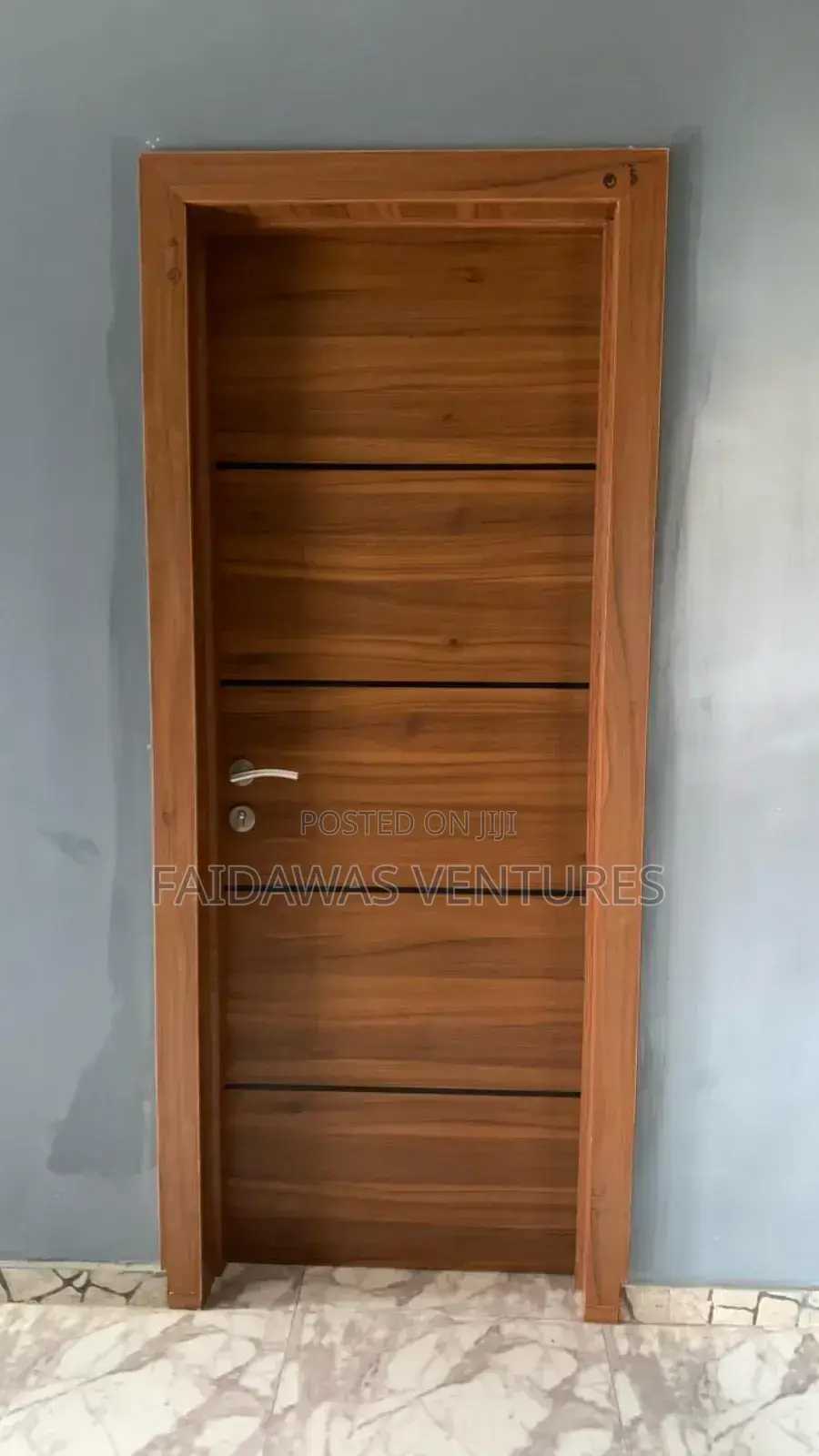 Strong HDF Doors With Complete Frame, Lock, Hinges and Installation