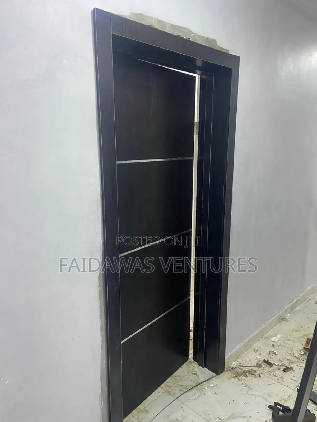 Strong HDF Doors With Complete Frame, Lock, Hinges and Installation