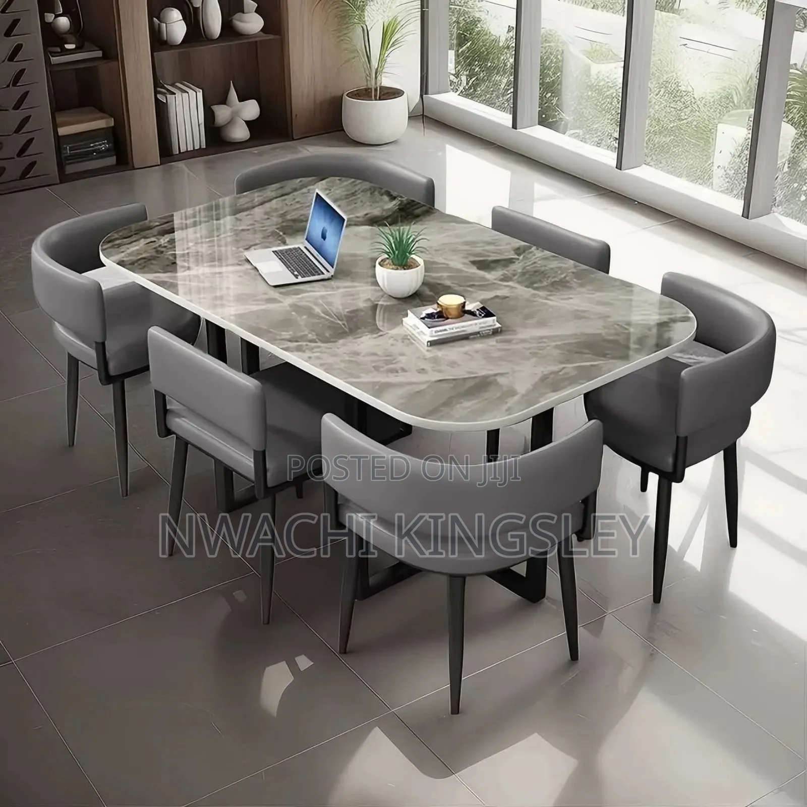 Imported Marble Dining Table With Six Seater