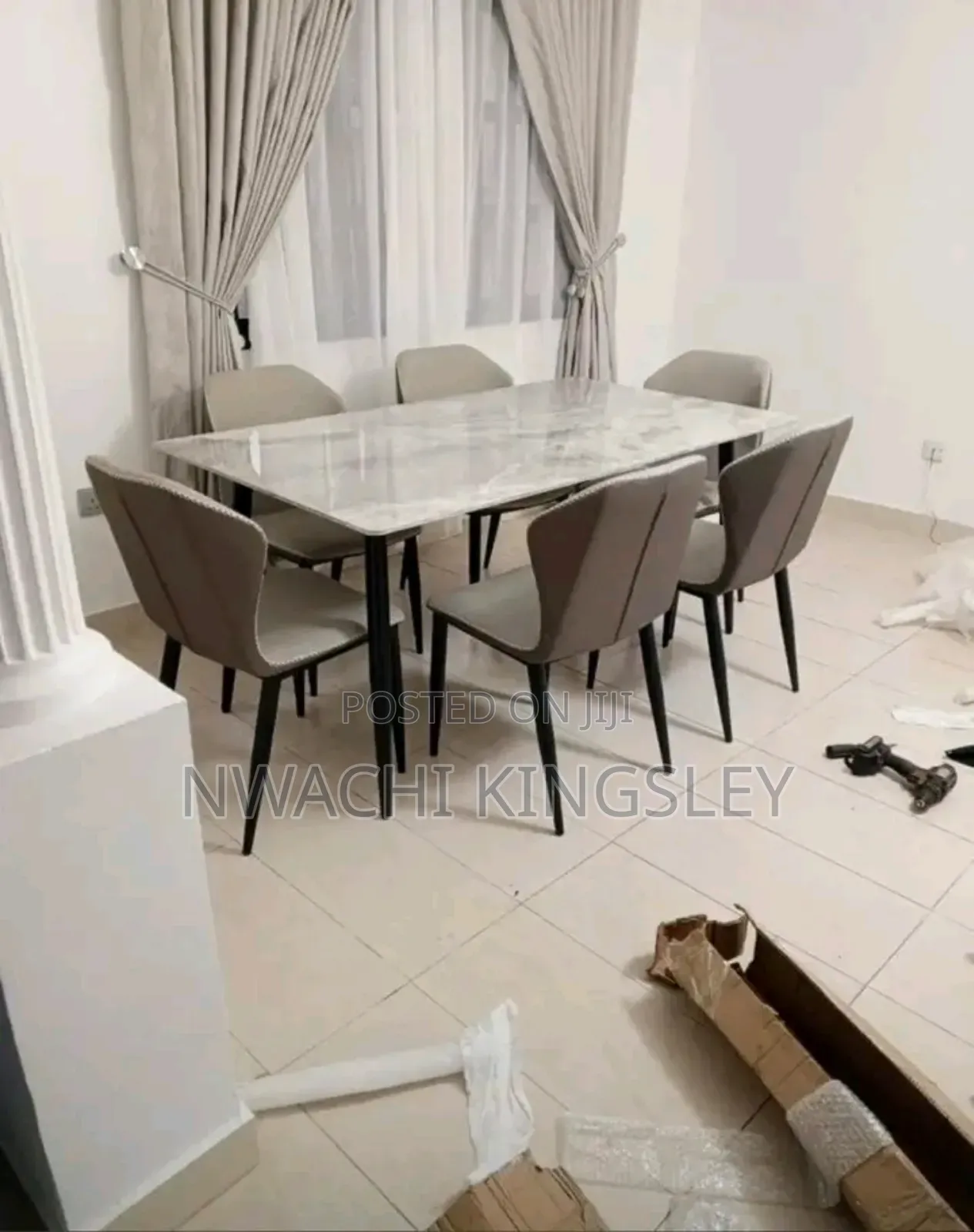 Imported Marble Dining Table With Six Seater