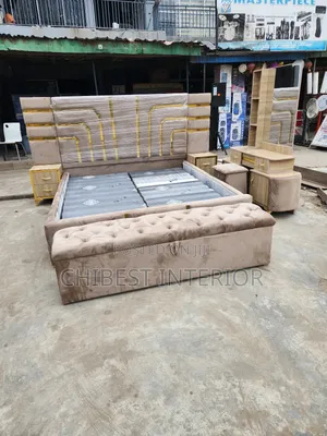 Cream Coloured Padded 7by6 Set of Bed.