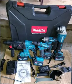 4-in-1 Cordless Power Tool Set – Drill, Grinder, Hammer, Socket