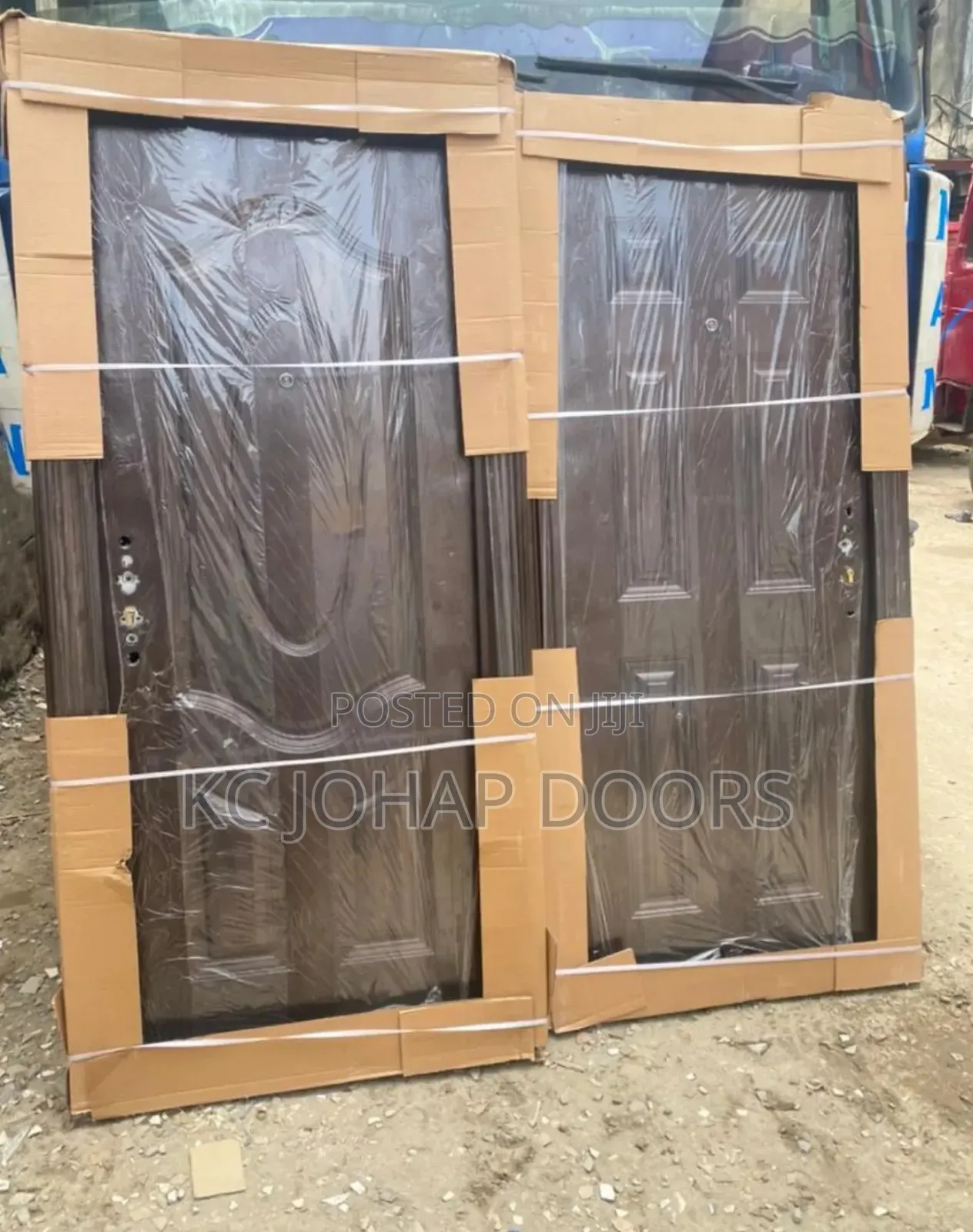 Brown Harmony Steel Security Exit Door and for Rooms