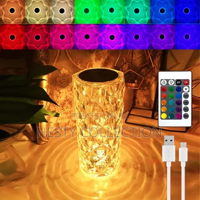 Rechargeable Diamond Bedside Table Lamp Decor