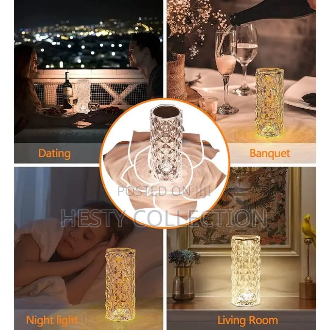 Rechargeable Diamond Bedside Table Lamp Decor