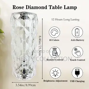 Rechargeable Diamond Bedside Table Lamp Decor
