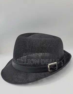 Men's Cowboy Mid Brim Fedora Hat Black