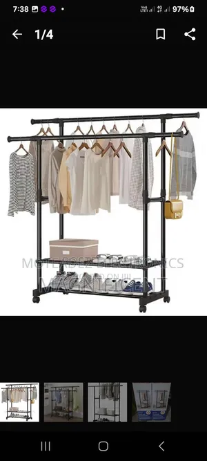 Two Layers Double Pool Heavy Duty Clothes Hanger With Extension