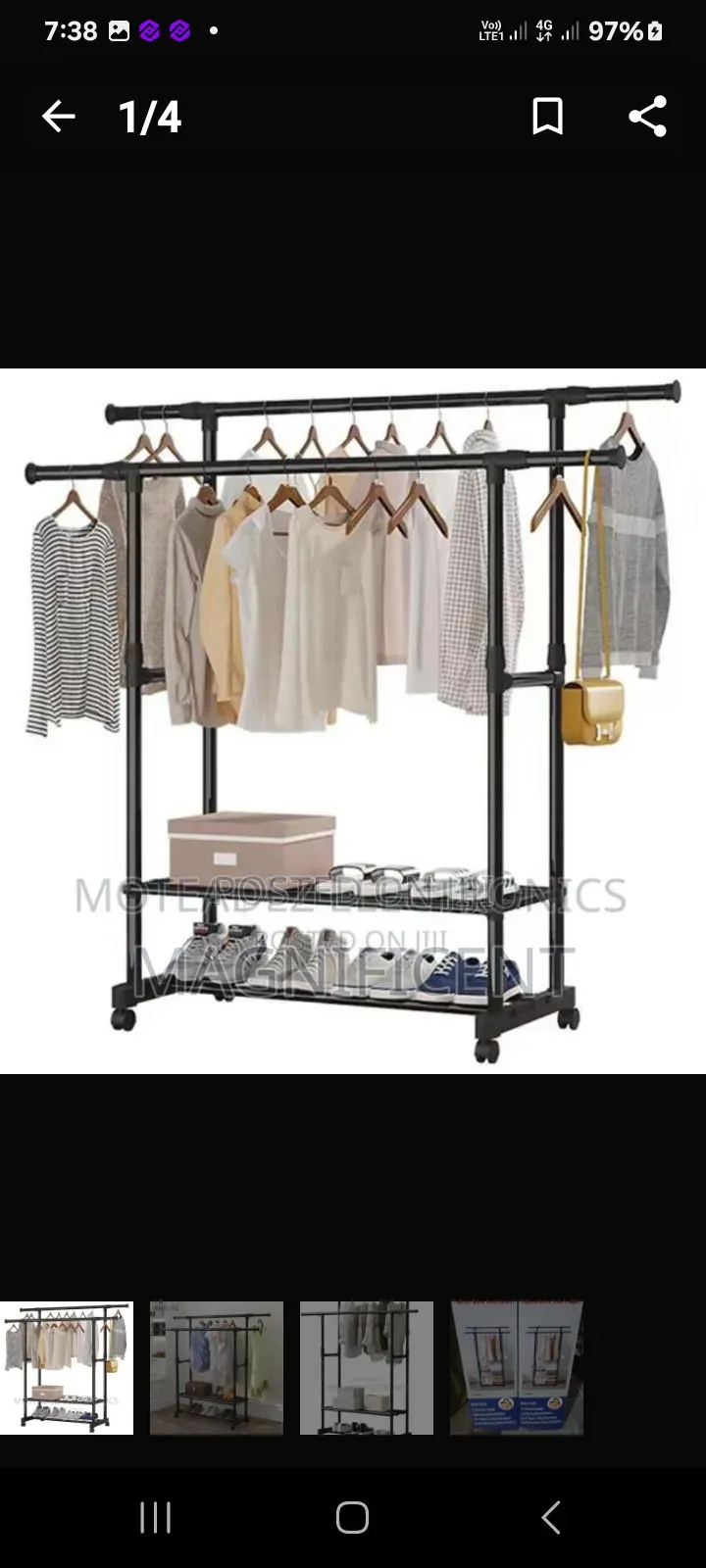 Two Layers Double Pool Heavy Duty Clothes Hanger With Extension