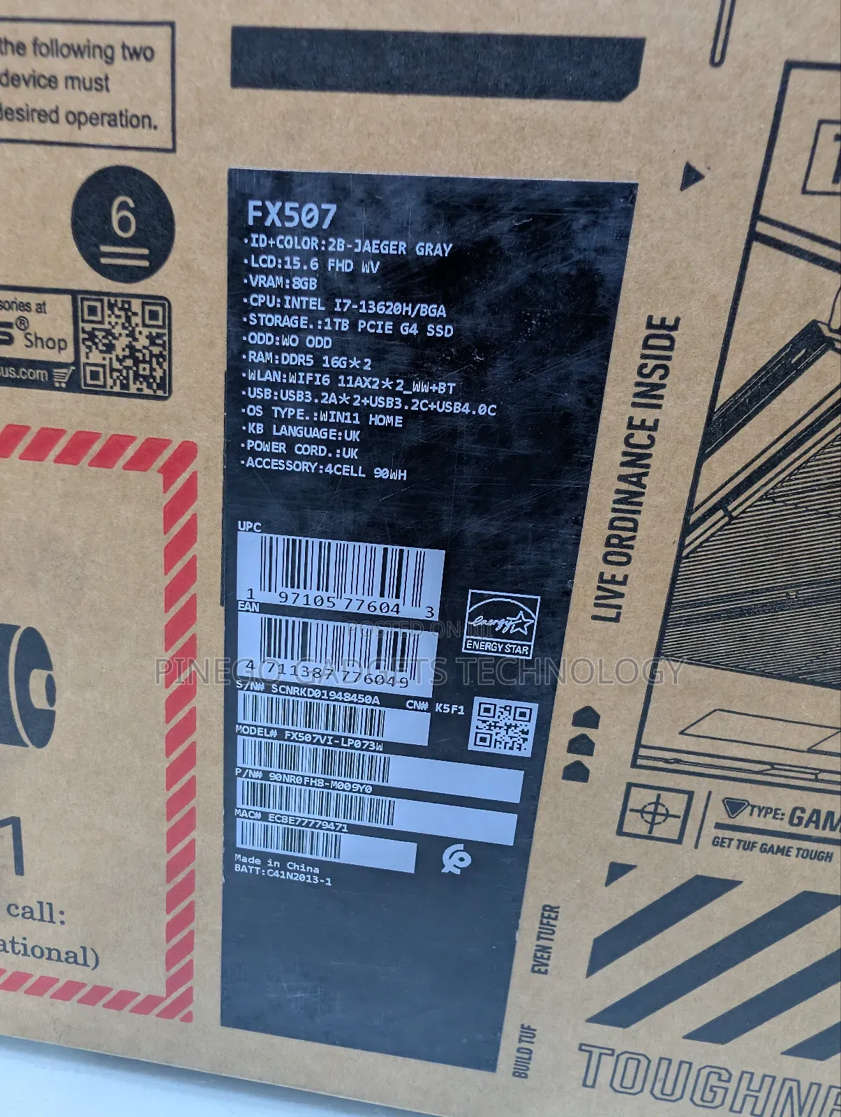 New Laptop Asus TUF Gaming FX504 32GB Intel Core I7 SSD 1T