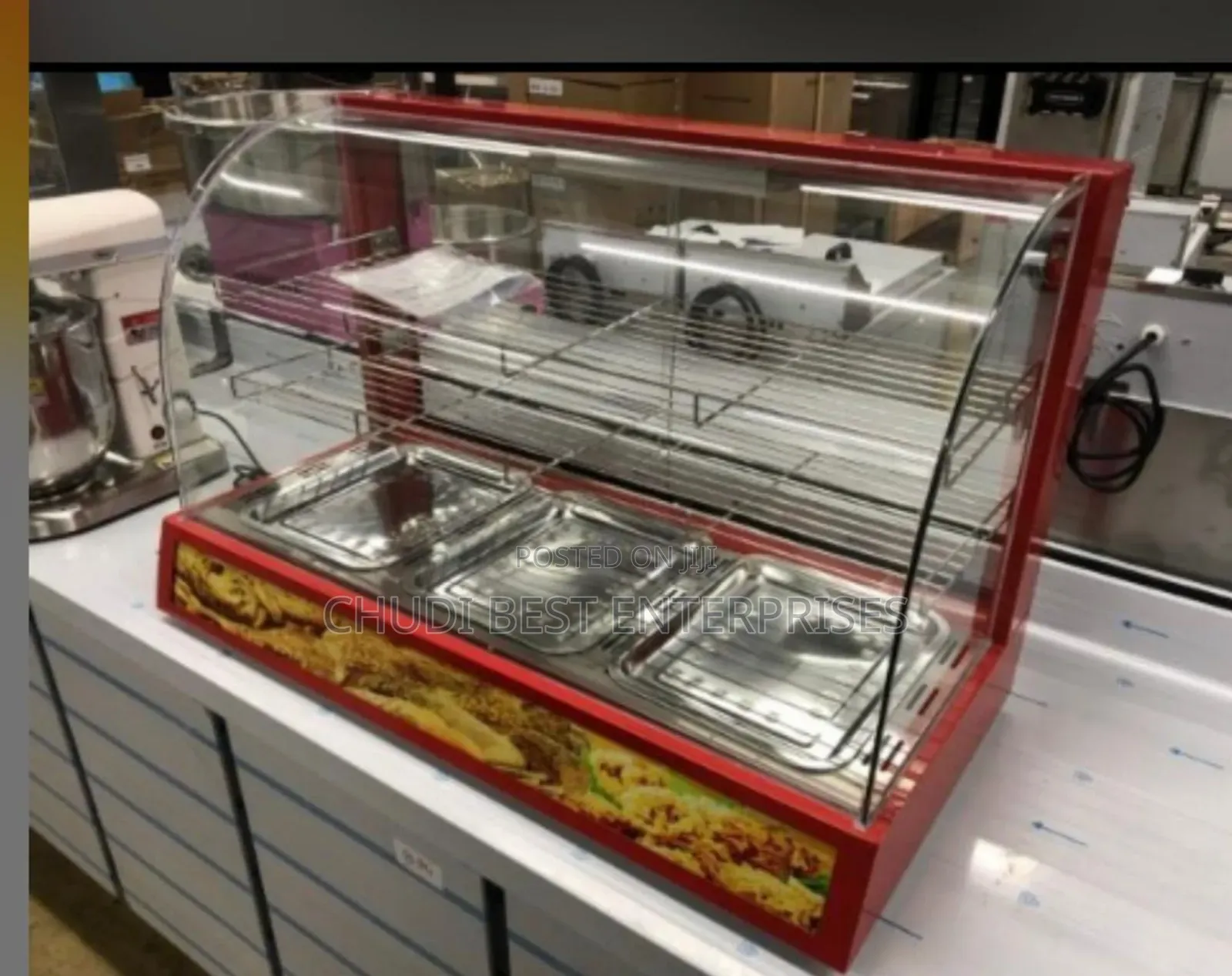 Red Snacks Warmer 3 Plates
