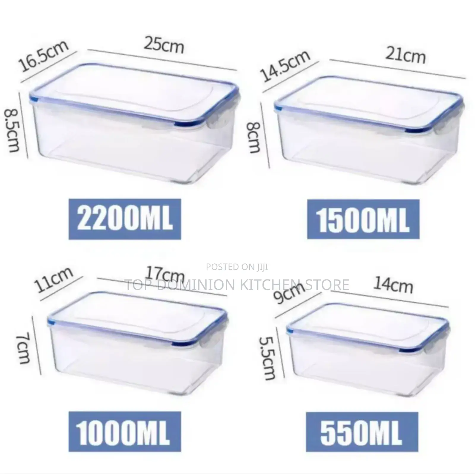 4pcs Refrigerator Storage Box Food Container
