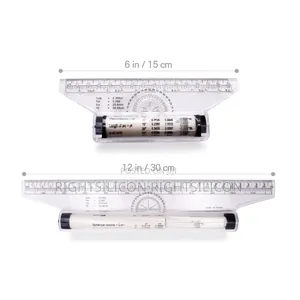 Usa 2 PCS Plastic Measuring Rolling Ruler Drawing Roller