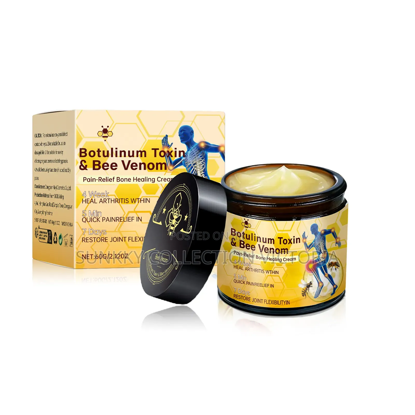 Botulinum Toxin and Bee Venom Pain Relief Bone Healing Cream