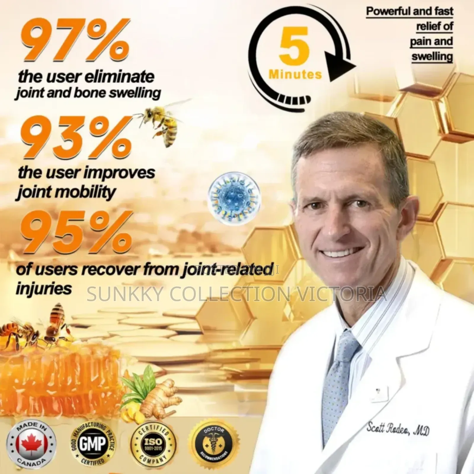 Botulinum Toxin and Bee Venom Pain Relief Bone Healing Cream