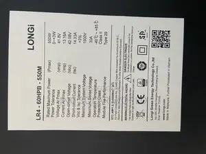 550w Longi Solar Panels 120 Cell