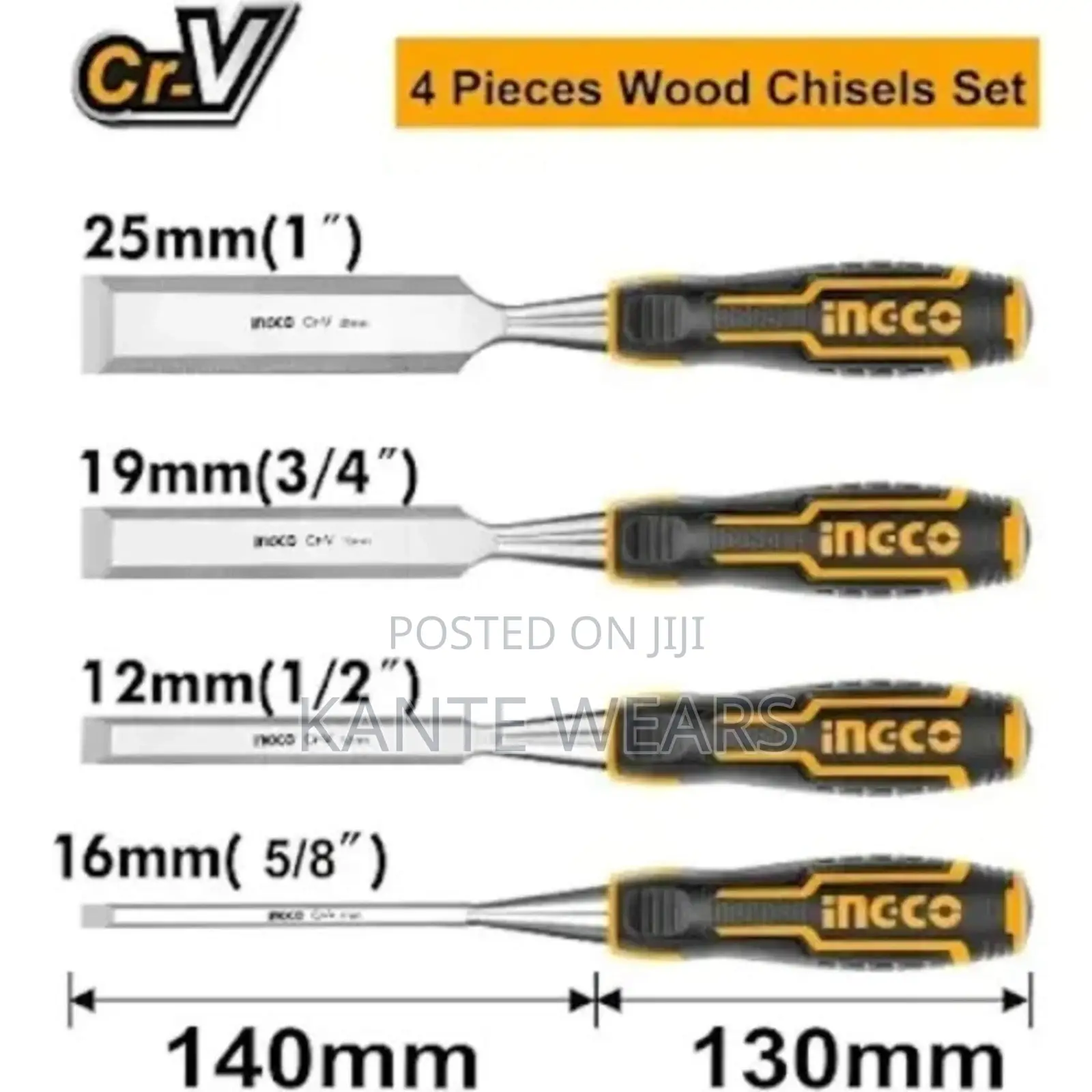 Ingco 4 Set Wood Chisel